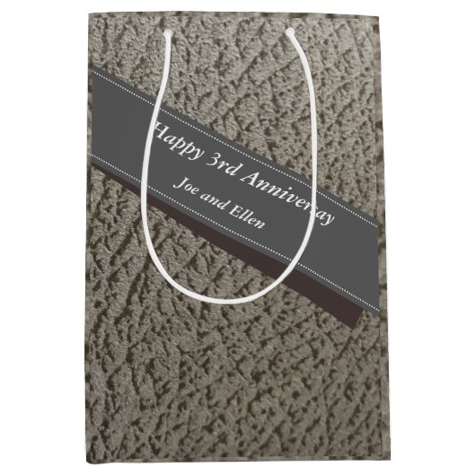 3周年記念レザーフェイク ミディアムペーパーバッグ (正面)