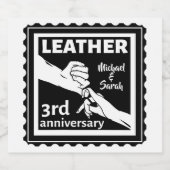 3周年記念結婚の手を握って伝統的いる ビールラベル (シングルラベル)