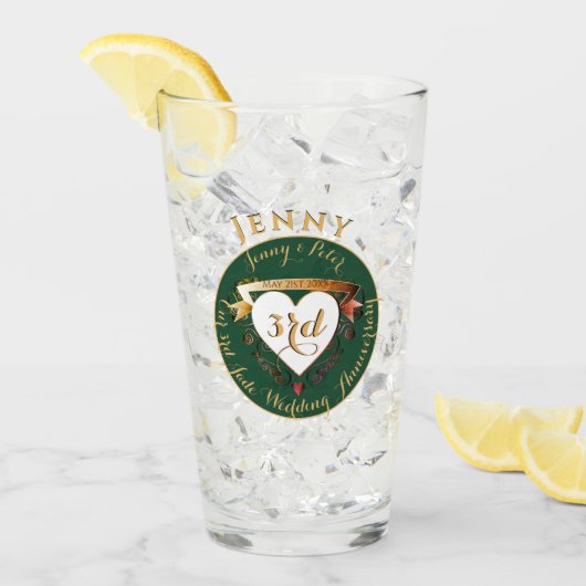 3周年記念結婚の玉カラー タンブラーグラス (アイス正面)