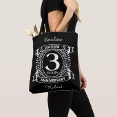 3周年記念結婚クレッ動揺してクス トートバッグ (クローズアップ)
