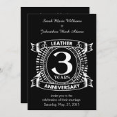 3周年記念結婚クレッ動揺してクス 招待状 (正面/裏面)