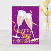 3周年記念結婚シャンパンお祝い カード (黄色い花)