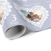 3周年記念結婚ハート写真moonstone ラッピングペーパー (ロールコーナー)