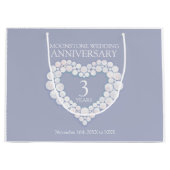 3周年記念結婚ムーンストーンハート ラージペーパーバッグ (正面)
