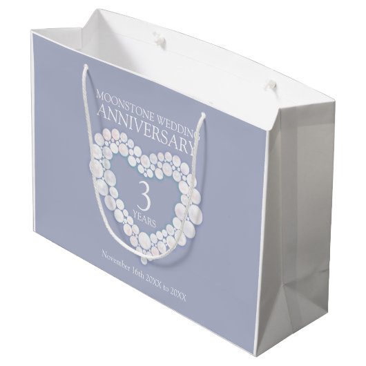 3周年記念結婚ムーンストーンハート ラージペーパーバッグ (裏面アングル)