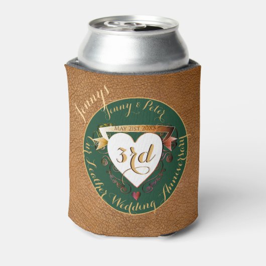 3周年記念結婚革イメージクール 缶クーラー (缶裏面)