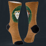 3周年記念結婚革イメージ ソックス<br><div class="desc">これはおもしろい、クルーの靴下あなたの愛を称える3rdレザーの記念日結婚!私は"を念頭にはっきりした置いて設計し、あなたのメダリオンの文字と私のハートと一緒に玉と革の画像と伝統的一緒にファンシー、あなたの特別な日のためのregalとフィットするデザインを作る！</div>