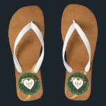 3周年記念結婚革イメージ ビーチサンダル<br><div class="desc">3周年を記念した正しいフリップフロップを探している?!私は"を念頭にはっきりした置いて設計し、あなたのメダリオンの文字と私のハートと一緒に玉と革の画像と伝統的一緒にファンシー、あなたの特別な日のためのregalとフィットするデザインを作る！</div>