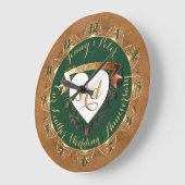 3周年記念結婚革イメージ ラージ壁時計 (傾斜)