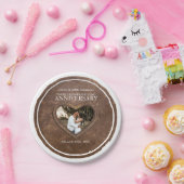 3周年記念結婚革ハート ペーパープレート (パーティー)