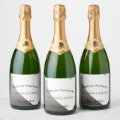 3周年記念・皮革記念日 スパークリングワインラベル (ボトル)