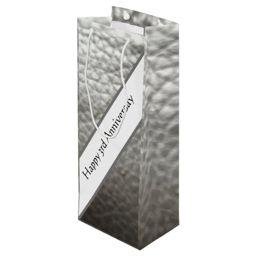 3周年記念・皮革記念日 ワインギフトバッグ (裏面アングル)