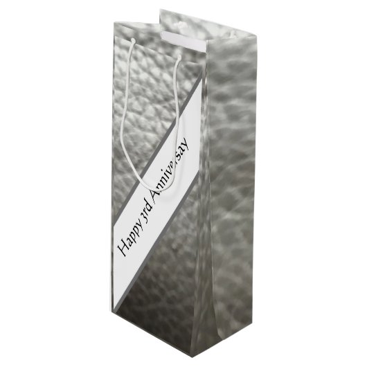 3周年記念・皮革記念日 ワインギフトバッグ (正面アングル)