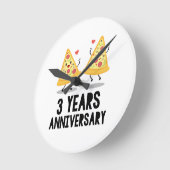 3周年3年 ラウンド壁時計 (傾斜)