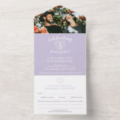 3周年 結晶 パープル RSVP フォト オールインワン招待状 (内側)