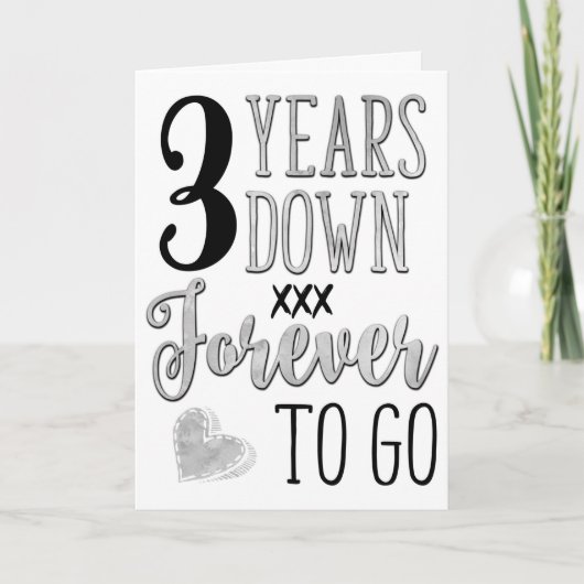 3周年、3年目、3年後を永遠に行く カード (正面)