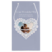 3周結婚年記念月石ビーズハート写真 スモールペーパーバッグ (裏面)