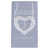 3周結婚年記念月石ビーズハート写真 スモールペーパーバッグ (正面)