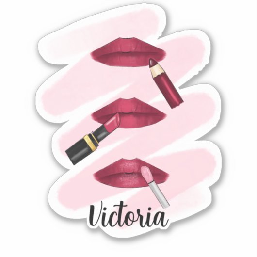 3唇マゼンダ – Trio Lip Product Art シール (正面)