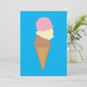 3回すくい上げアイスクリームコーン 招待状 (スタンド正面)