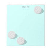 3回のバレーボパーソナライズされたール ノートパッド (正面)