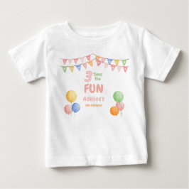 3回楽しむピンクの誕生日 ベビーTシャツ