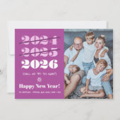 3回目おもしろいのチャーム紫モダン写真 シーズンカード (正面)