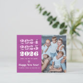 3回目おもしろいのチャーム紫モダン写真 シーズンポストカード (スタンド正面)