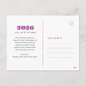 3回目おもしろいのチャーム紫モダン写真 シーズンポストカード (裏面)