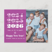 3回目おもしろいのチャーム紫モダン写真 シーズンポストカード (正面)