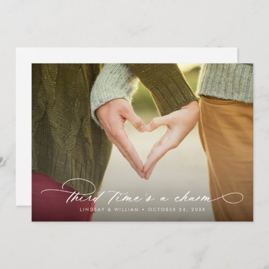 3回目のチャーム写真の日付の変更 案内状 (正面/裏面)