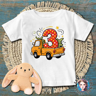 3回目のバースデーダンプトラック ベビーTシャツ