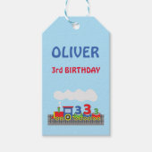3回目のバースデートレインの名前のカスタマイズ ギフトタグ (正面)