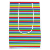 3回目のバースデートレインの名前のカスタマイズ ミディアムペーパーバッグ (裏面)