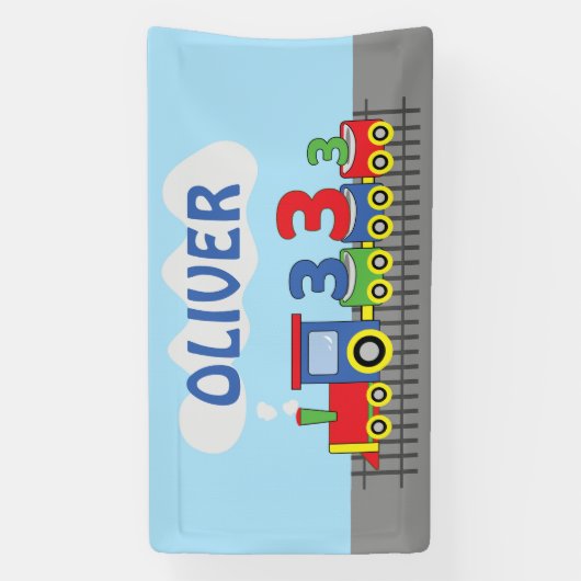 3回目のバースデートレインの名前のカスタマイズ 横断幕 (縦)