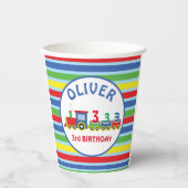 3回目のバースデートレインの名前のカスタマイズ 紙コップ (正面)