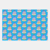 3回目のバースデーブルーケーキ ラッピングペーパーシート (正面)