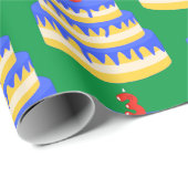 3回目のバースデーブルーケーキ ラッピングペーパー (ロールコーナー)