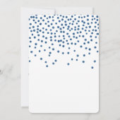 3回目のバースデー王室のタブルー紙吹雪と金ゴールドバルーン 招待状 (裏面)