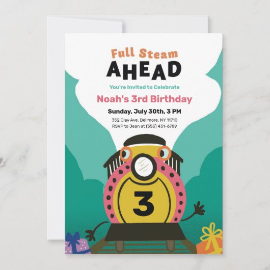 3回目の誕生日に向けてフルパーティー招待状 招待状 (正面)