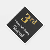 3回目の誕生日エレガント~豪華なフェイク金ゴールドルック# スタンダードランチョンナプキン (角)