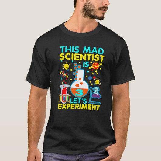3回目の誕生日ギフトこの不機嫌科学者は3 Let's Ex Tシャツ (正面)