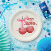 3回目の誕生日コケットさくらんぼがバブルレターを開く ペーパープレート (パーティー)