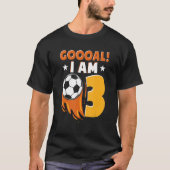 3回目の誕生日サッカーをテーマにした誕生日パーティー3年 Tシャツ (正面)