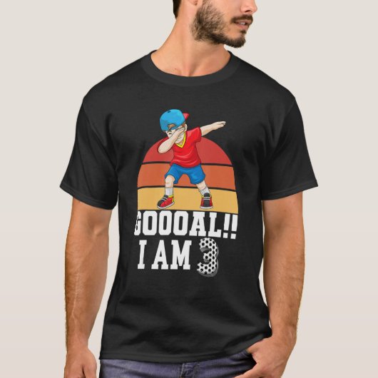 3回目の誕生日サッカーをテーマにした誕生日パーティー3年 Tシャツ (正面)
