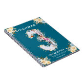 3回目の誕生日ティール（緑がかった色）フォトイエローフラワーゲストハウス ノートブック (右側)