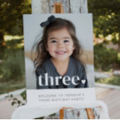 3回目の誕生日ハート写真ウェルカムサイン ポスター