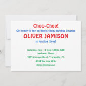 3回目の誕生日パーティの招待状列車パーソナライズ 招待状 (裏面)