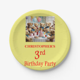 3回目の誕生日パーティーテディベアズパーティー ペーパープレート