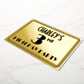 3回目の誕生日パーティー—アールデコ検索「3」 +名前 箔招待状 (回転した状態)